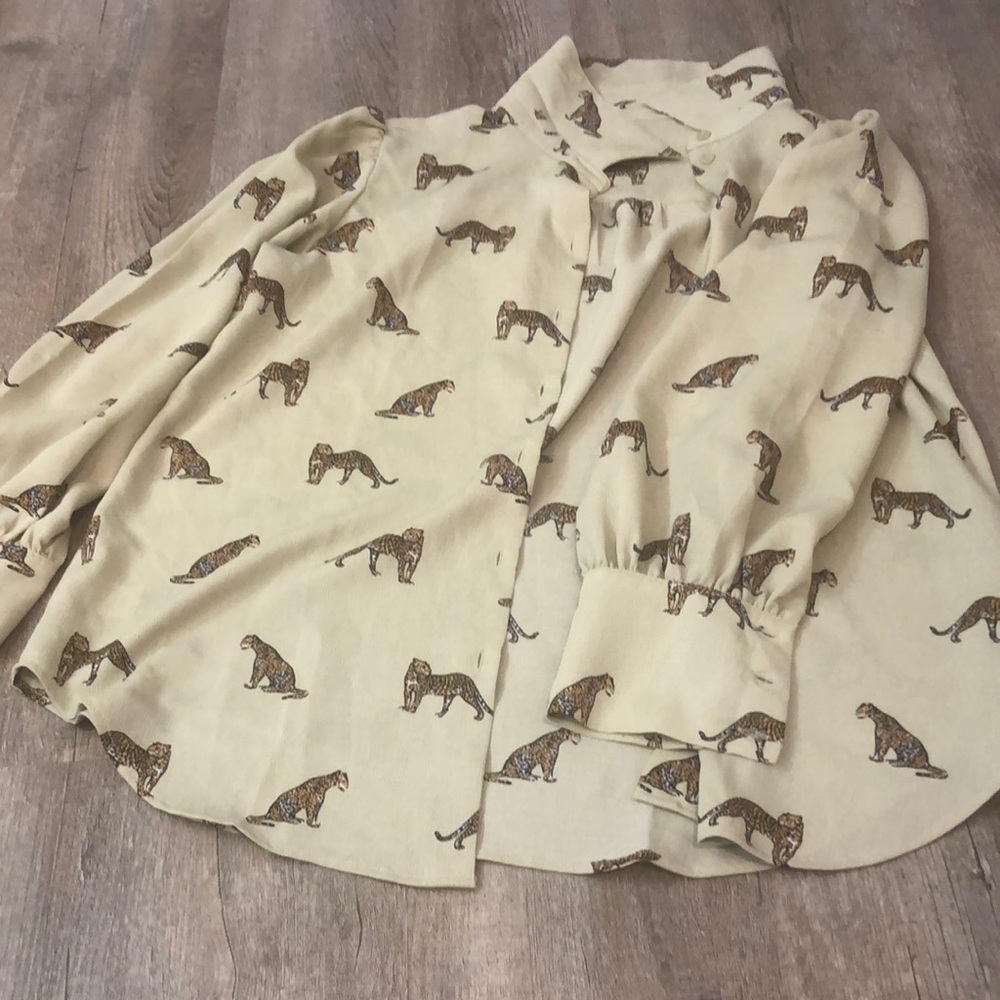 Leopard pattern blouse, Ann Taylor Factory